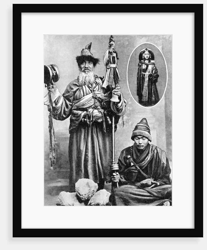 Tibetan priests by Ewing Galloway