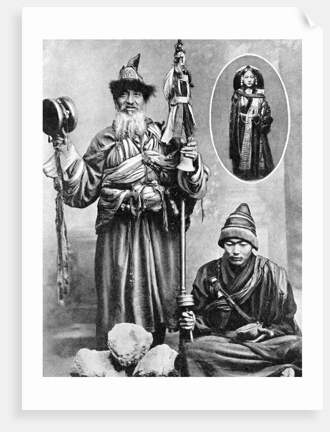 Tibetan priests by Ewing Galloway