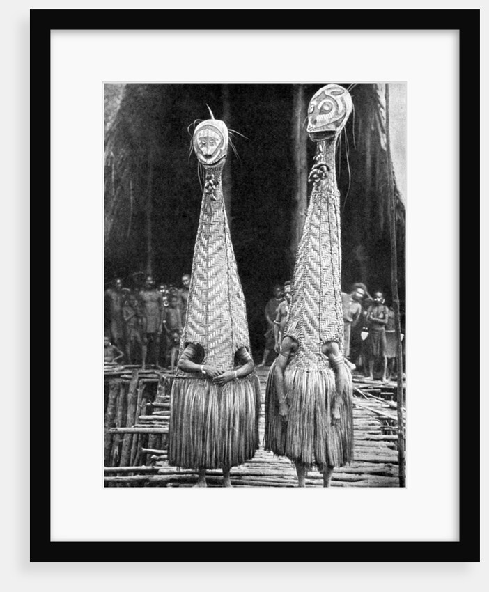 Goblin masks and visors worn as beauty aids, Papua, New Guinea by Fox Photos