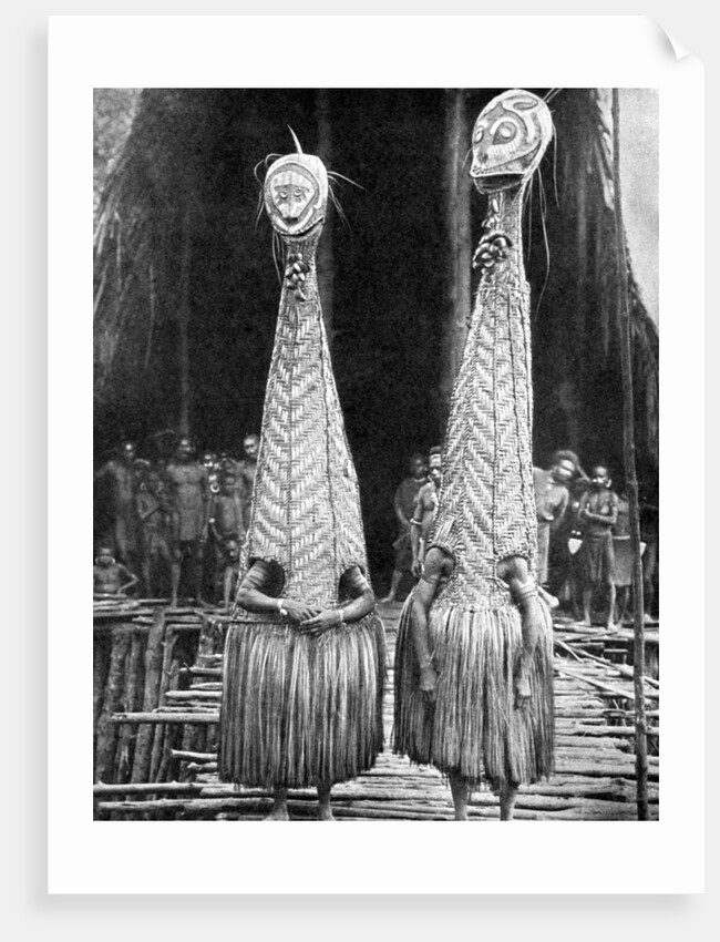 Goblin masks and visors worn as beauty aids, Papua, New Guinea by Fox Photos