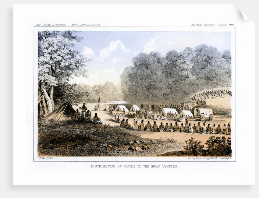 Distribution of goods to the Gros Ventres 26 August 1853 by John Mix Stanley