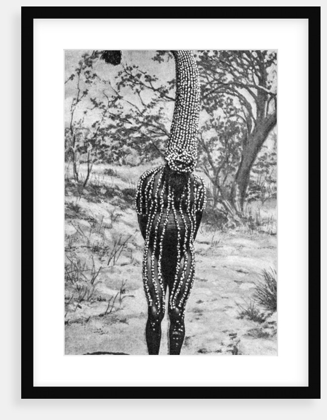 An emu man performing the sacred totem of his group, Australia by Spencer and Gillen