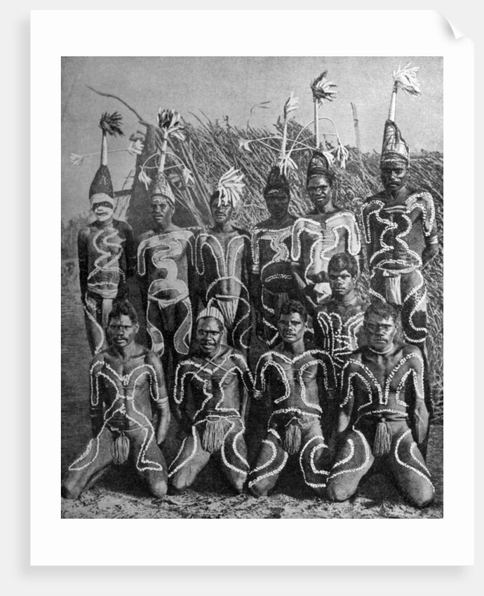 Men of the 'Never Never land', in totem attire, Australia by PJ MacMahon