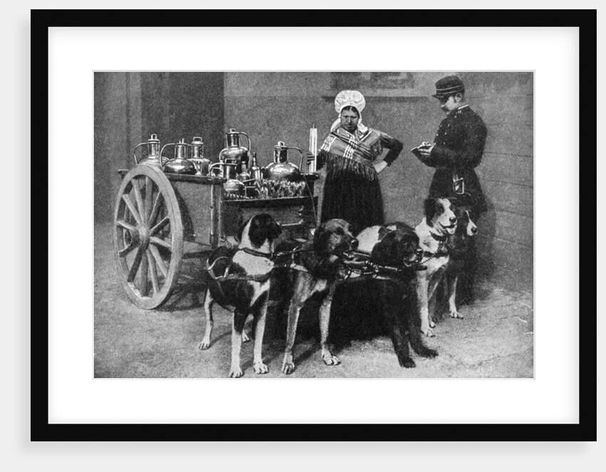 A milkwoman with a government inspector, Belgium by Anonymous