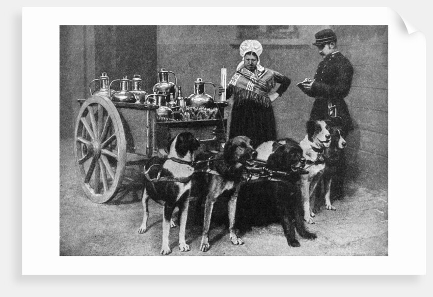 A milkwoman with a government inspector, Belgium by Anonymous