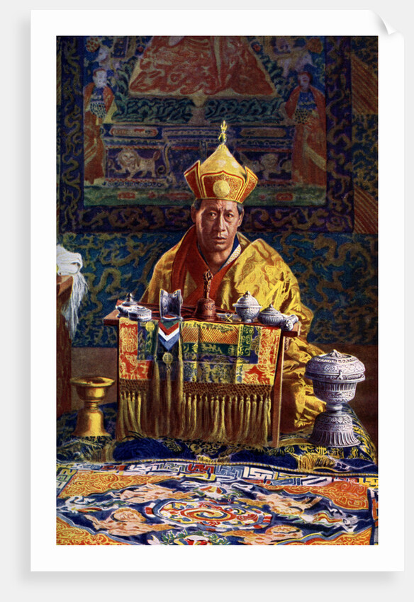 The Deb Raja, acting head of the Buddhist Church of Bhutan by John Claude White