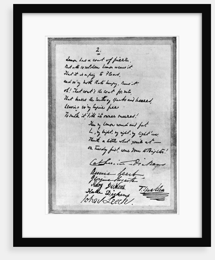 Rhyming letter from Charles Dickens to Mark Lemon by Anonymous