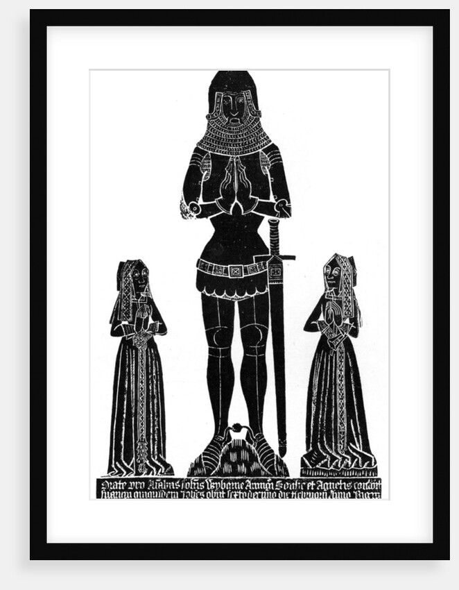 Rubbing of a medieval engraved brass by Anonymous