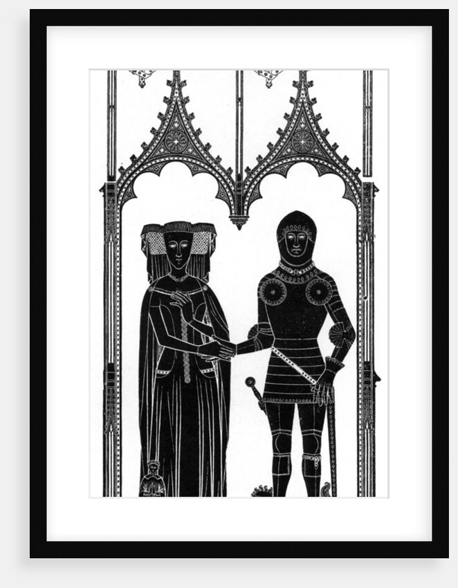 Rubbing of a medieval engraved brass by Anonymous