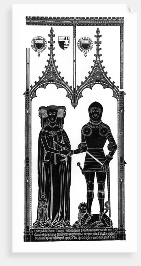 Rubbing of a medieval engraved brass by Anonymous