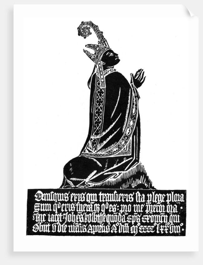 Rubbing of a medieval engraved brass by Anonymous