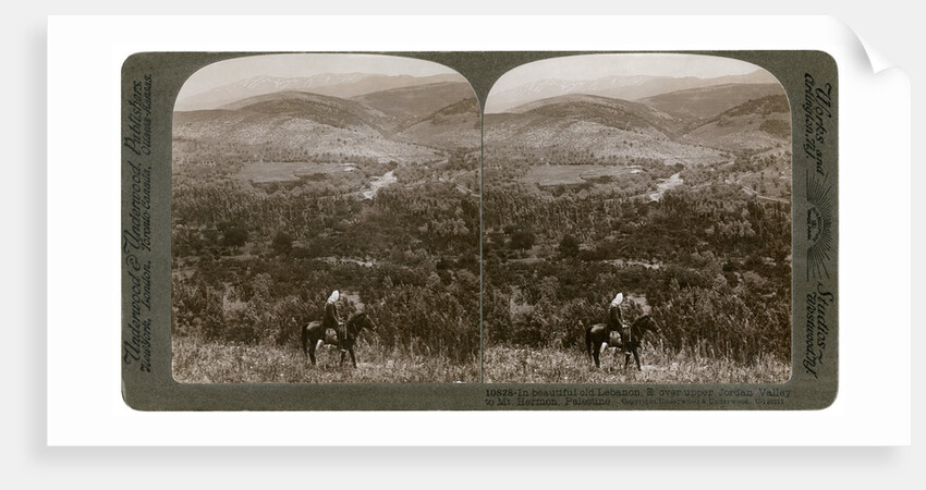 Lebanon, looking east over the upper Jordan Valley to Mount Hermon by Underwood & Underwood