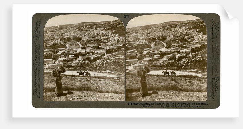 Nazareth, as seen from the north-east, Palestine by Underwood & Underwood