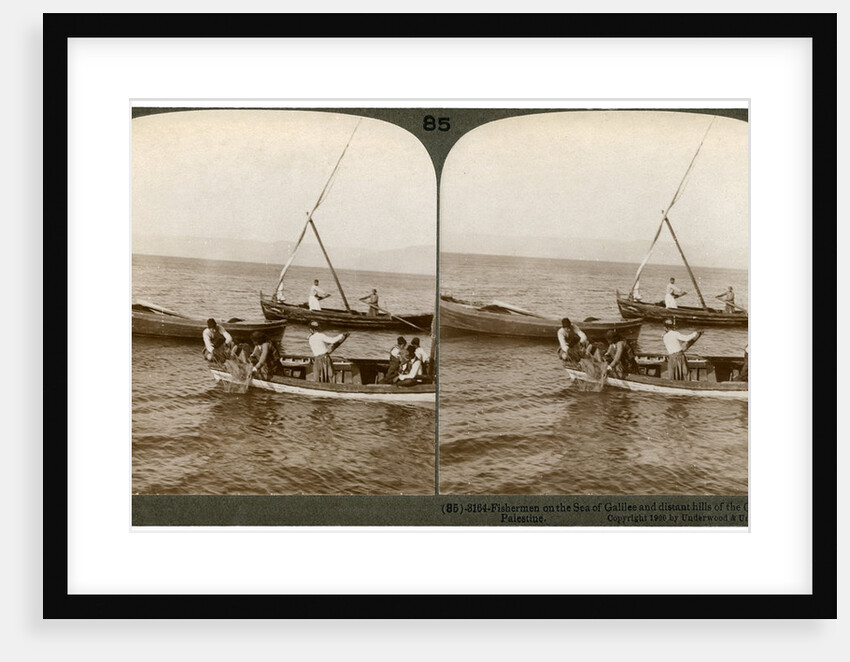 Fishermen on the Sea of Galilee, Palestine by Underwood & Underwood