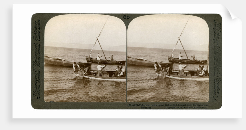 Fishermen on the Sea of Galilee, Palestine by Underwood & Underwood