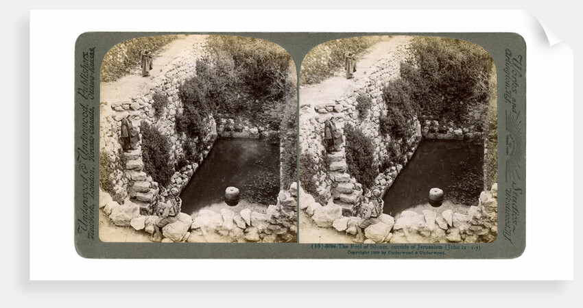 The Pool of Siloam, outside Jerusalem, Palestine by Underwood & Underwood