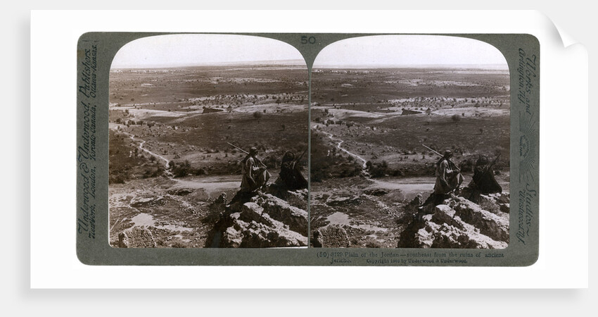 The plain of the River Jordan, as seen from the ruins of ancient Jericho, Palestine by Underwood & Underwood