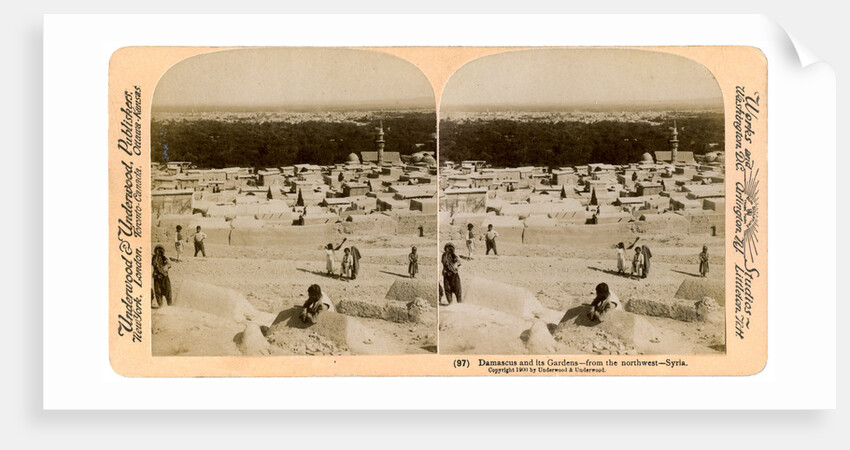 Damascus and its gardens, as seen from the north-west, Syria by Underwood & Underwood