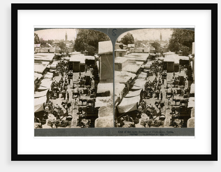 An open bazaar in Damascus, Syria by Underwood & Underwood