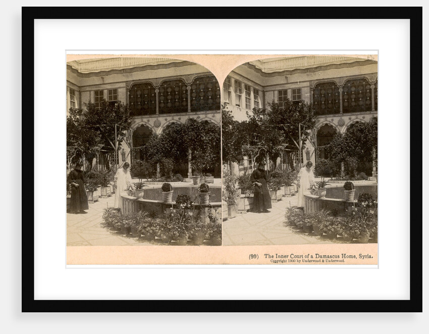The inner court of a Damascus home, Syria by Underwood & Underwood
