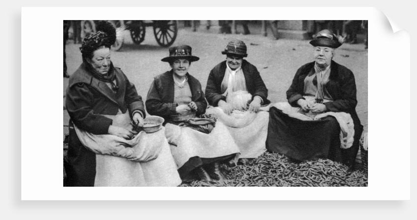 Pea shelling in Covent Garden, London by Anonymous
