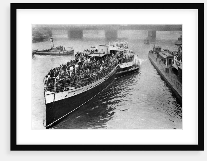 A bank holiday crowd on board a paddle steamer headed for Margate, London by Anonymous