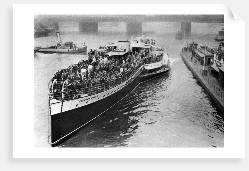 A bank holiday crowd on board a paddle steamer headed for Margate, London by Anonymous