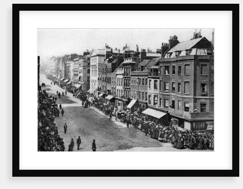 Crowds waiting for the Queen in St James's Street, London, 1880s by Anonymous