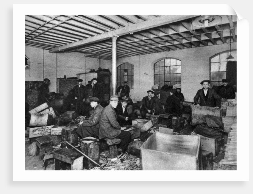 A wood-chopping workshop, London by Anonymous