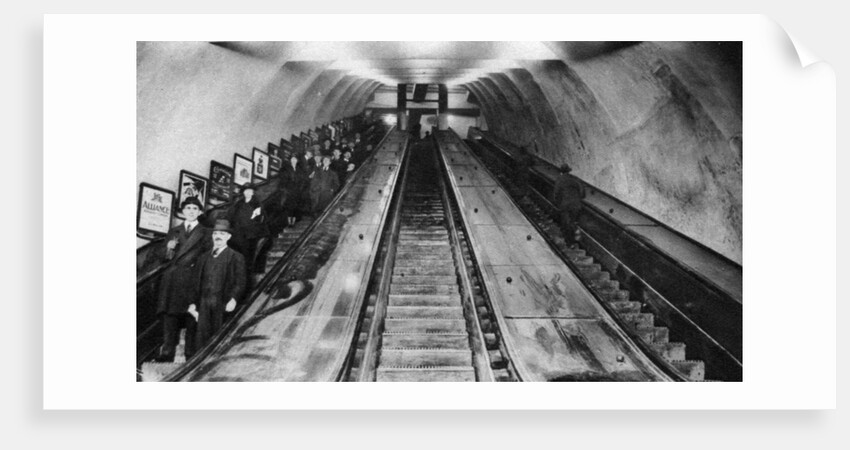 Tottenham Court Road tube station escalators, London by Anonymous