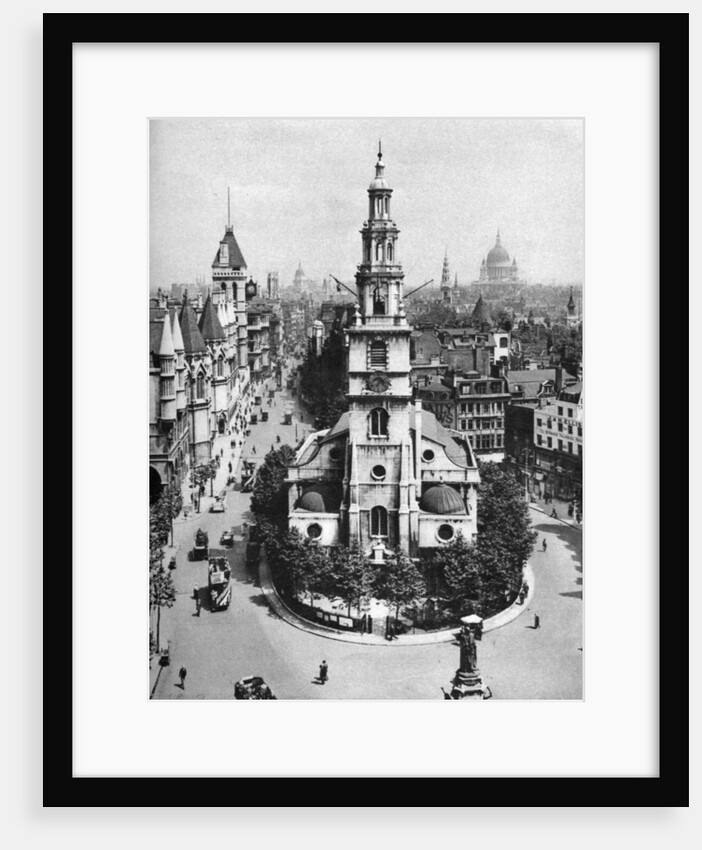 Church of St Clement Danes, the Strand and Fleet Street from Australia House, London by McLeish