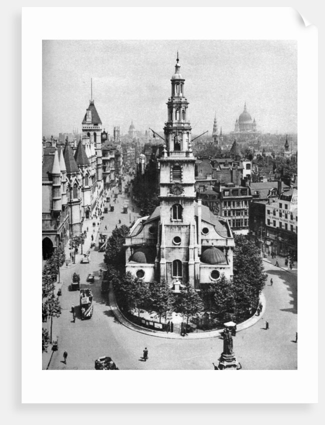 Church of St Clement Danes, the Strand and Fleet Street from Australia House, London by McLeish