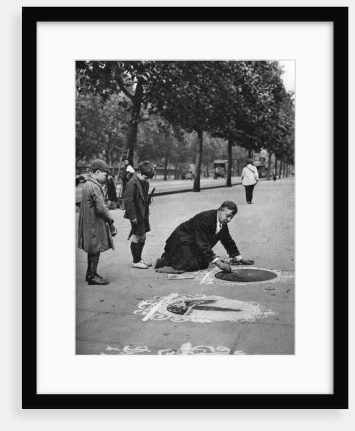 Pavement artist, Embankment, London by McLeish
