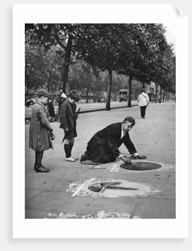 Pavement artist, Embankment, London by McLeish