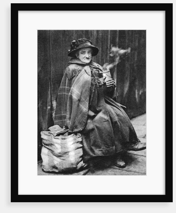 Old woman, back of Fleet Street, London by Hoppe