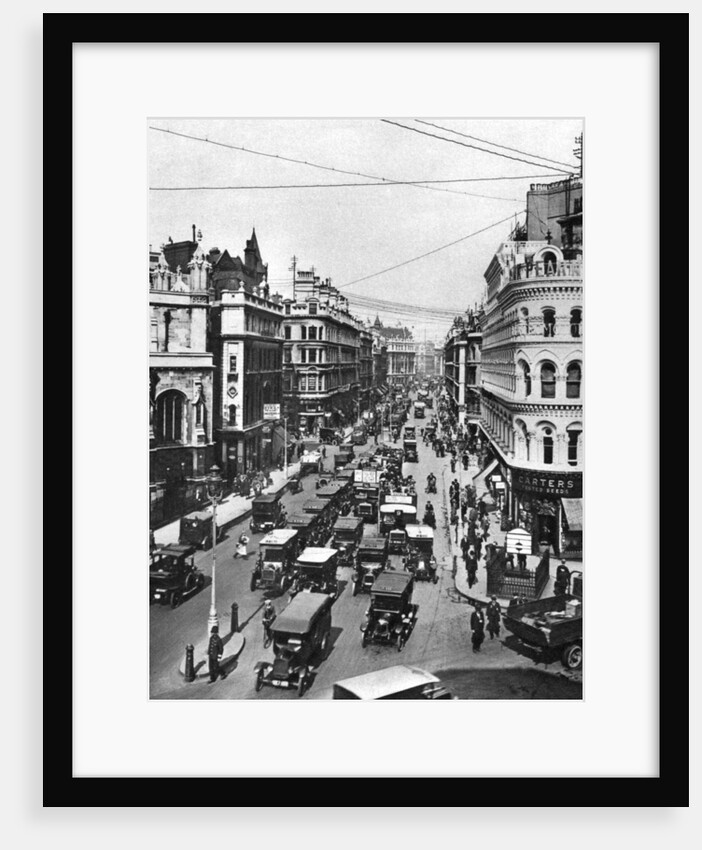 Queen Victoria Street at its intersection with Cannon Street, London by Frith