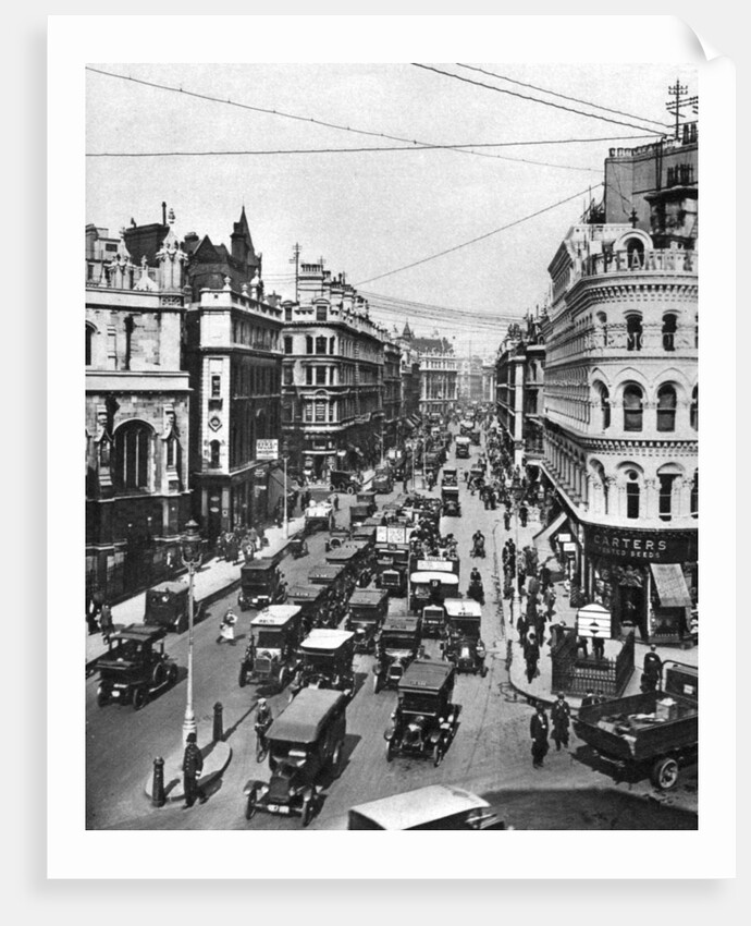Queen Victoria Street at its intersection with Cannon Street, London by Frith