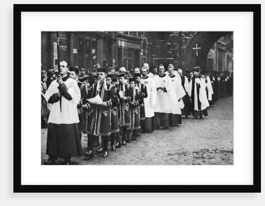 Chapel Royal choirboys in procession, Clerkenwell, London by Anonymous