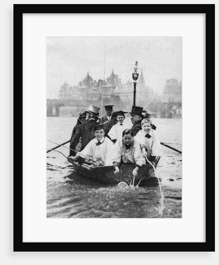 Choirboys of St Clement Danes beating the boundary-marks on the Thames, London by Anonymous