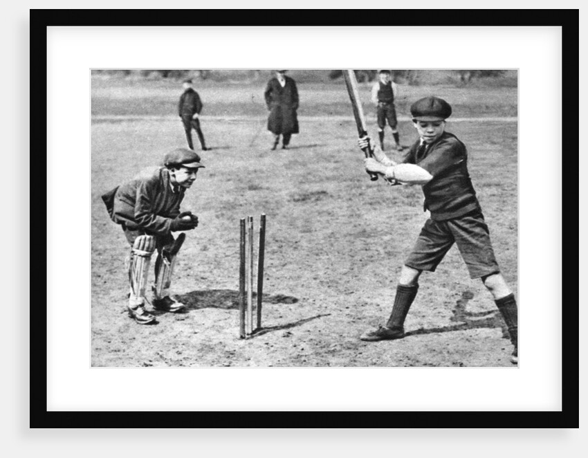 Boys playing cricket in Parliament Hill Fields, London by Anonymous