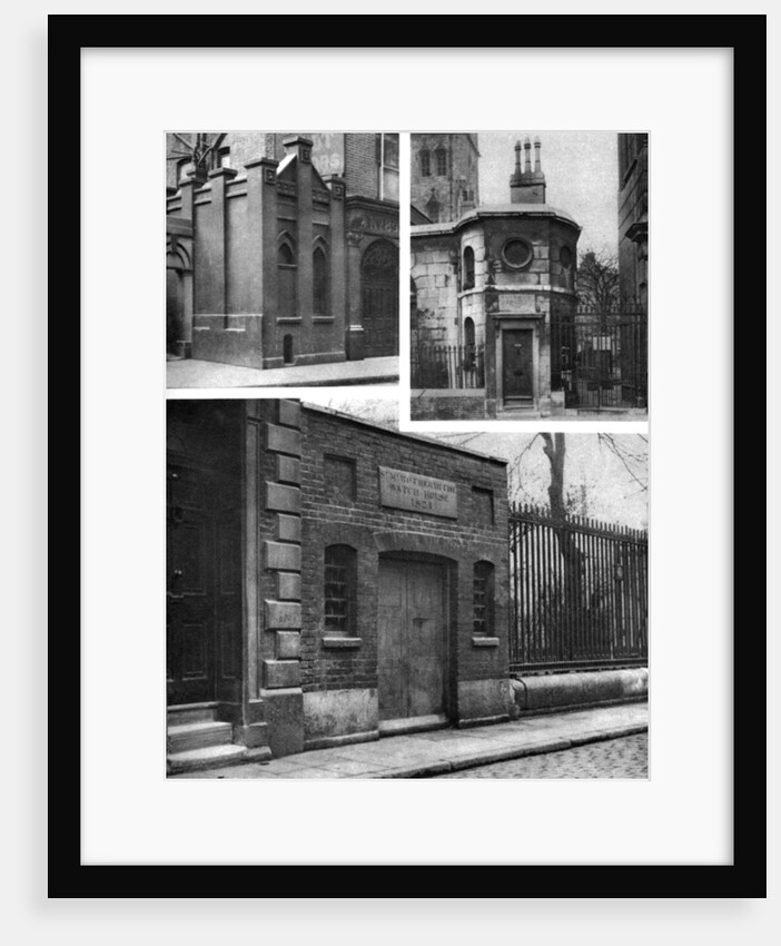 Three graveyard watch houses, London by Whiffin