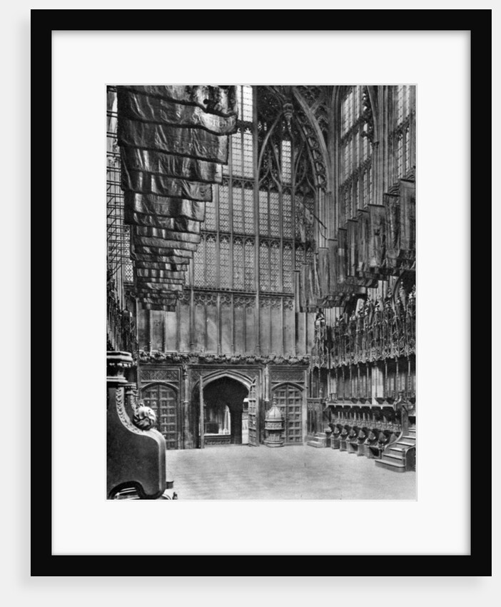 Massed banners of the Knights of the Bath in Henry VII's Chapel, Westminster Abbey by King