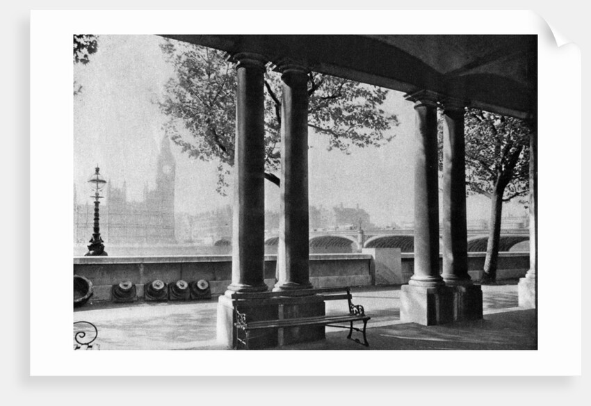Westminster Bridge and Big Ben from the terrace of St Thomas's Hospital by Anonymous