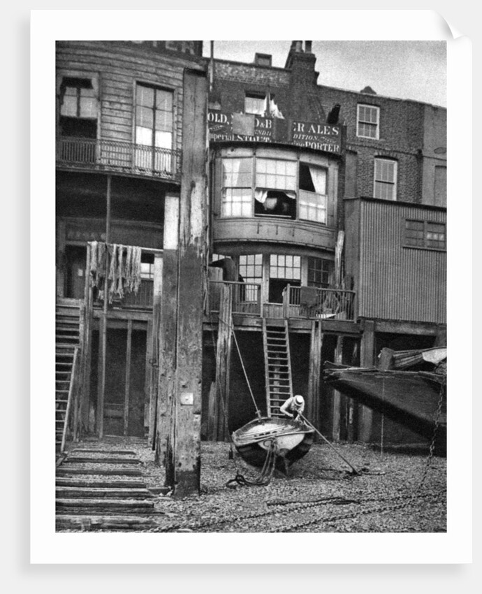 Old pub on the River Thames, London by Anonymous