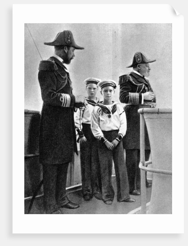 King Edward VII (1841-1910) with his son George (1865-1936) and his two eldest grandsons by Queen Alexandra