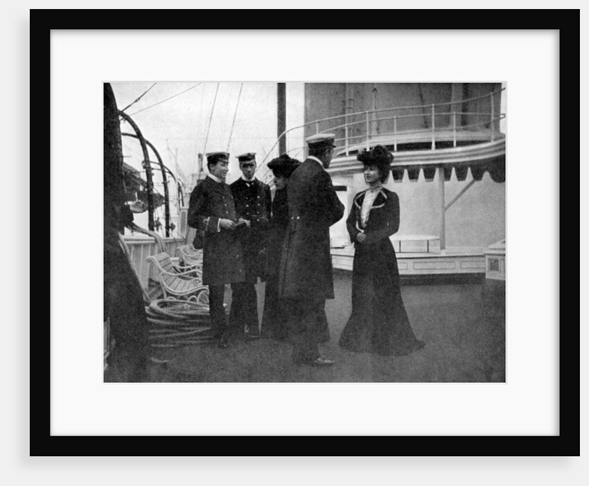 A group on the royal yacht Victoria and Albert III at Copenhagen, Sweden by Queen Alexandra