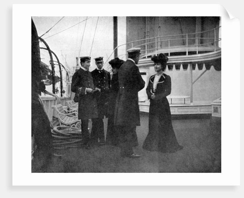 A group on the royal yacht Victoria and Albert III at Copenhagen, Sweden by Queen Alexandra
