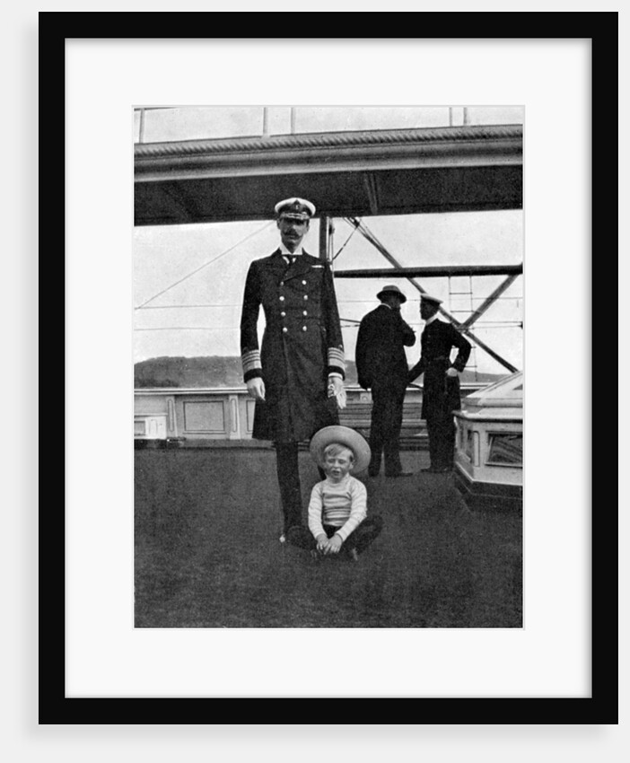 King Haakon VII of Norway (1872-1957) with his son Olav by Queen Alexandra