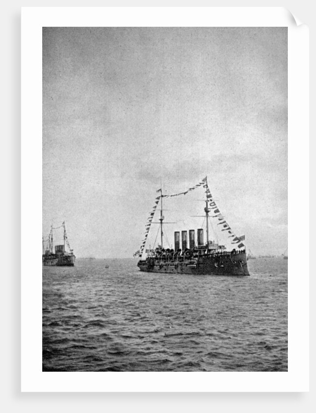 Naval review off the coast of Portsmouth by Queen Alexandra
