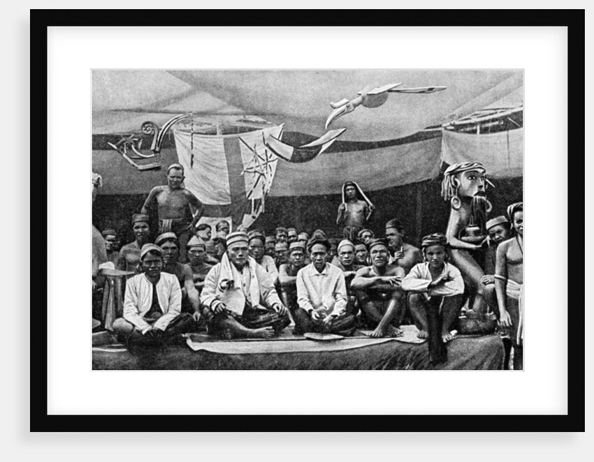 Traditional enemies assembled at a peace conference in Claudetown, Sarawak by Dr Charles Hose